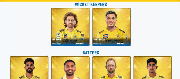 CSK squads for IPL 2025 CSK squads for IPL 2025